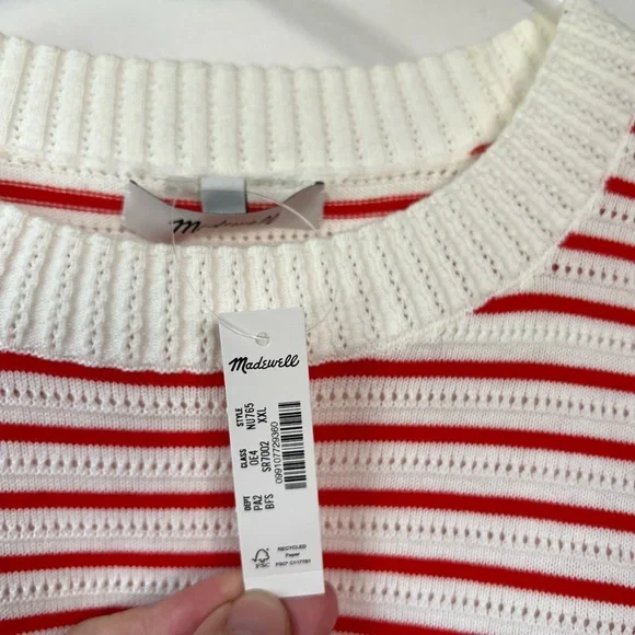 Madewell Cream and Red Striped Knit Top - Picture 4 of 8